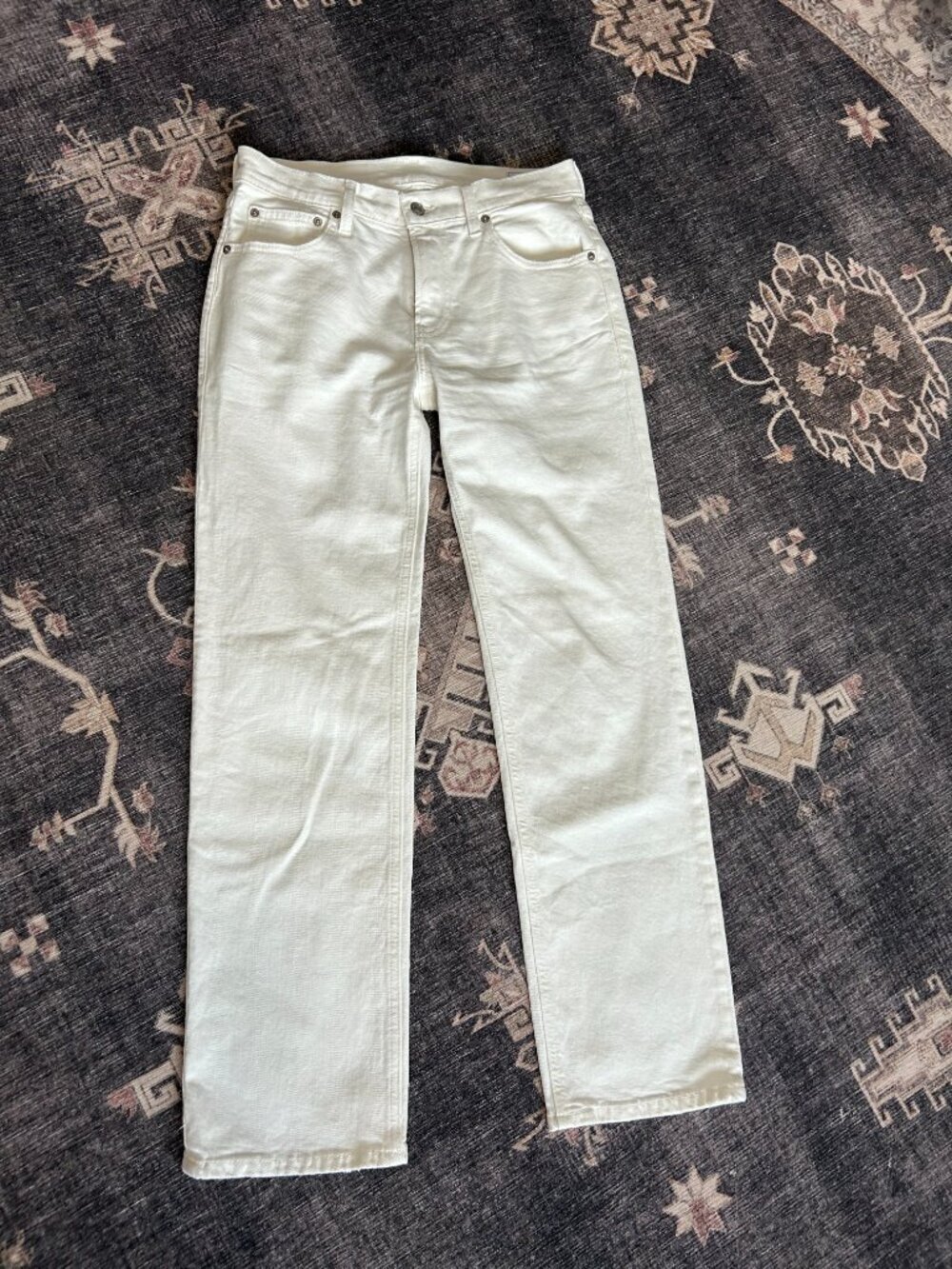 GAP Classoc Straight Mid Rise White Jeans Size 28/6R - Picture 3 of 4